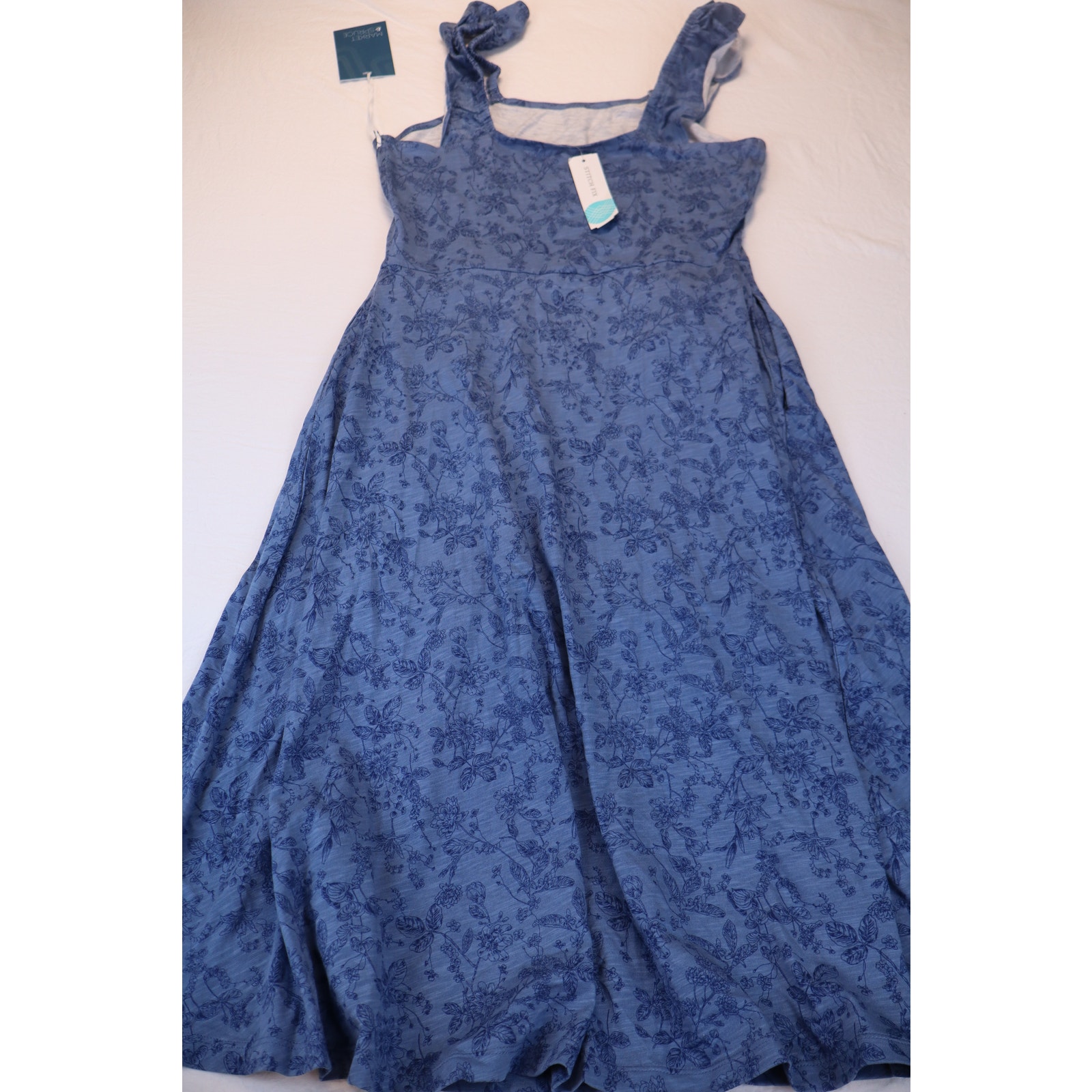 New Market & Spruce Floral Dress Women's Blue Maxi A Line Sleeveless Size M — image 2 of 3
